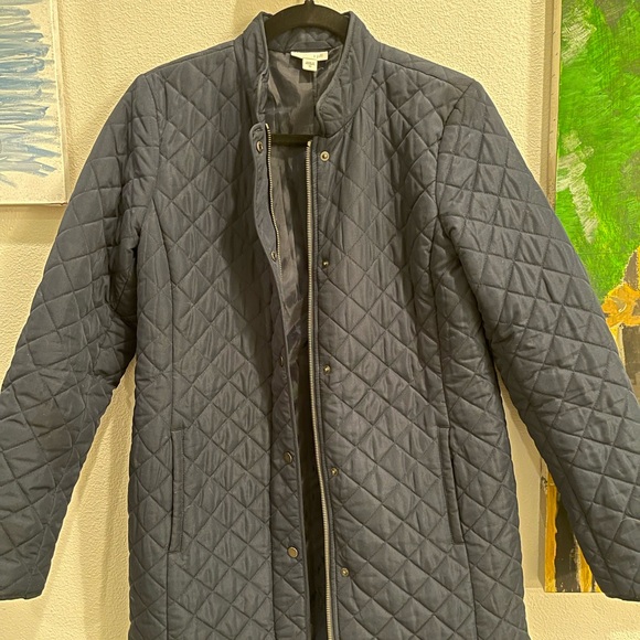J. Jill Dark Blue Quilted Puffer Coat - Picture 4 of 8